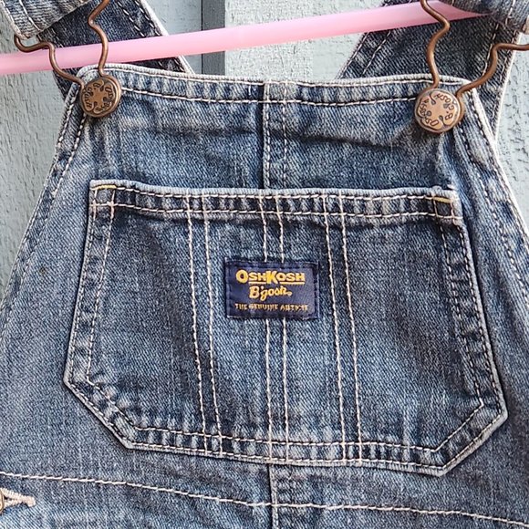 Oshkosh B'Gosh Denim Shortalls Unisex Size 3T - Picture 5 of 6